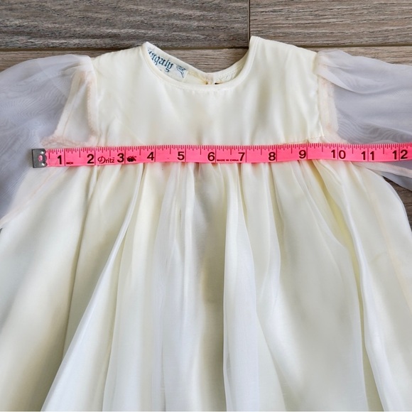 Vintage Baby/Child Baptism Christening Gown Sheer Organza Embroidery W/Shawl - Picture 7 of 16